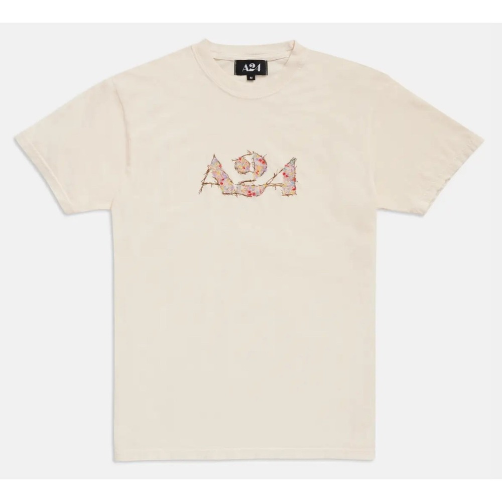 A24 May Queen Embroidered Logo Tee; SIZE LARGE